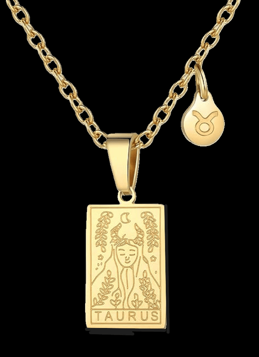 Taurus Gold Tablet Necklace image 0