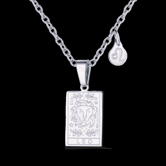Libra Silver Tablet Necklace image 0