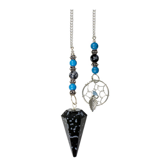 Snowflake Obsidian with Dreamcatcher Pendulum