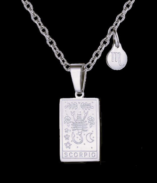 Scorpio Silver Tablet Necklace image 0