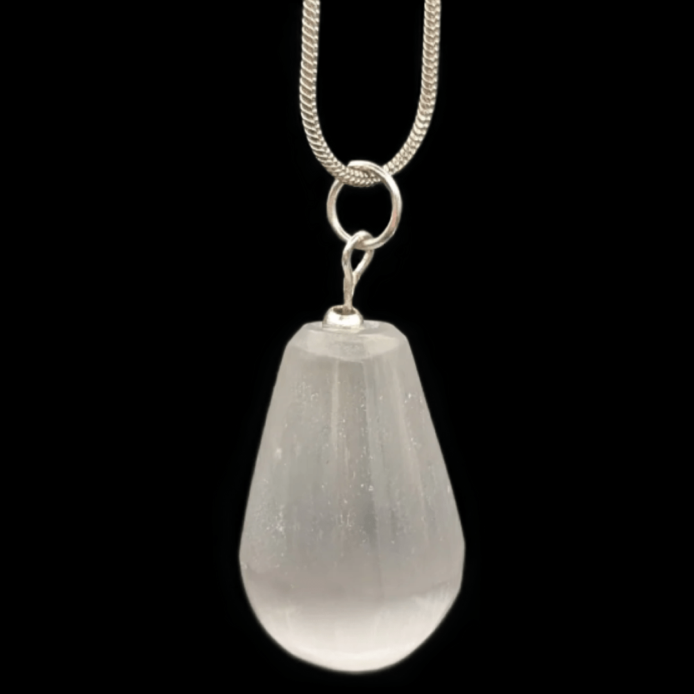 Selenite Drop 18" SS Chain image 0