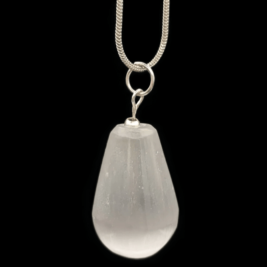 Selenite Drop 18" SS Chain image 0