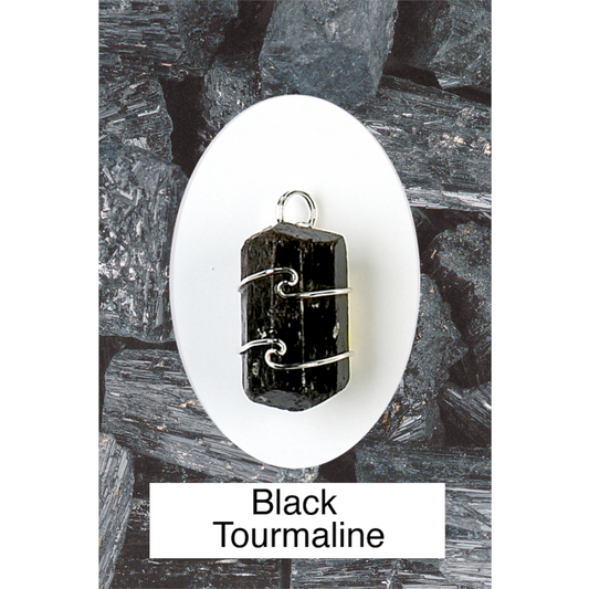 Black Raw Tourmaline Pendant