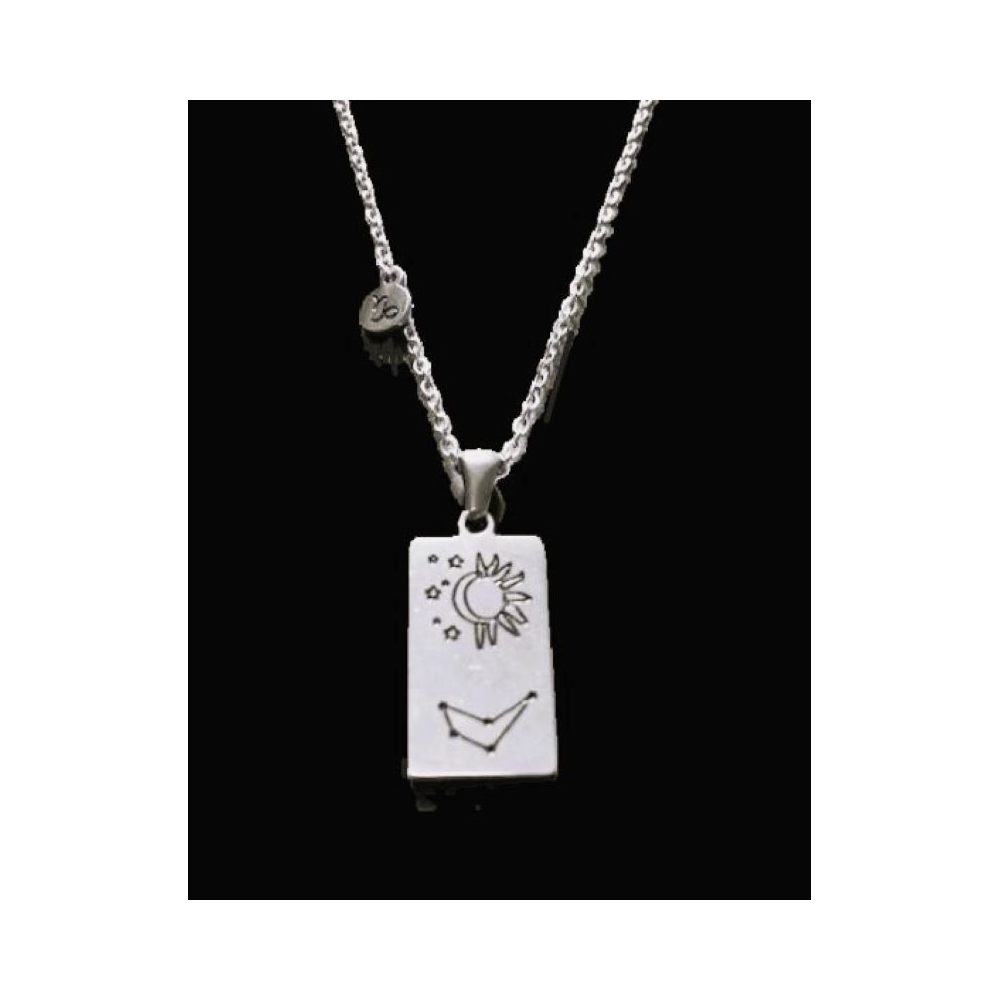 Capricorn Silver Tablet Necklace