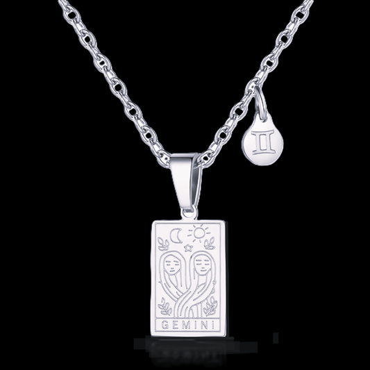 Gemini Silver Tablet Necklace image 0
