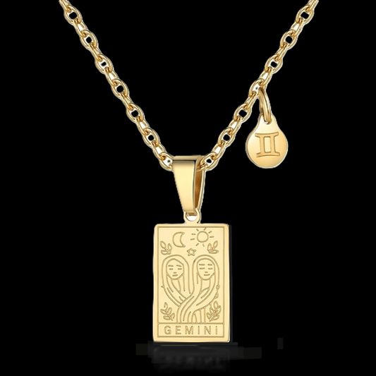 Gemini Gold Tablet Necklace image 0
