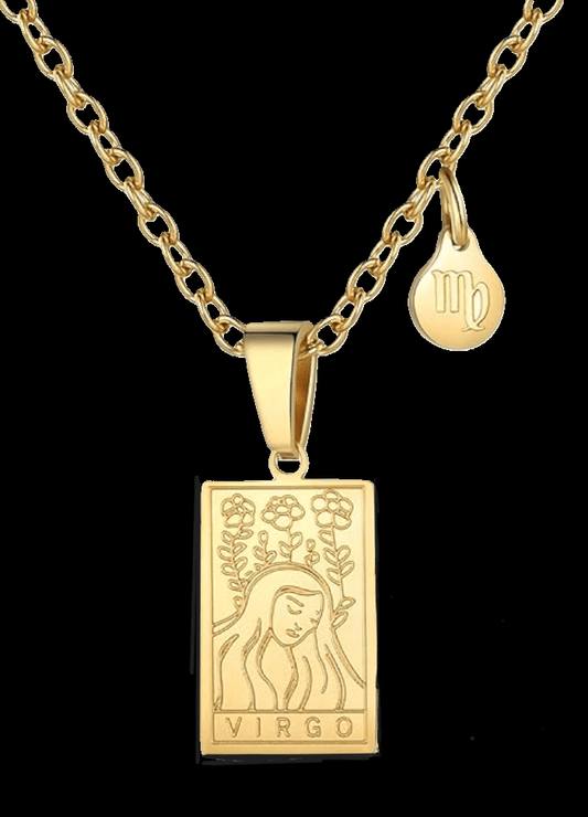 Virgo Gold Tablet Necklace image 0