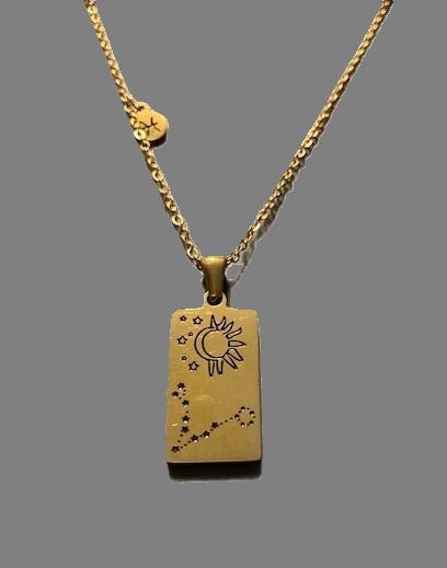 Pisces Gold Tablet Necklace image 1