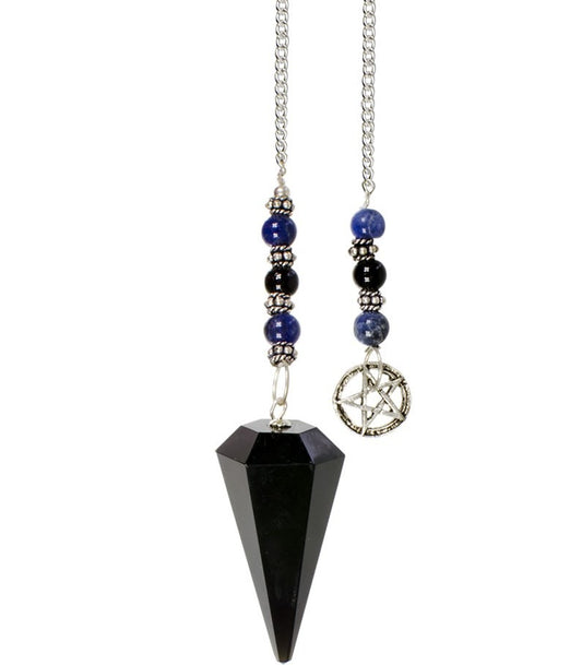 Black Obsidian Pentacle Pendulum image 0