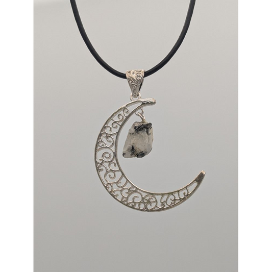 Half Moon with Raw Moonstone