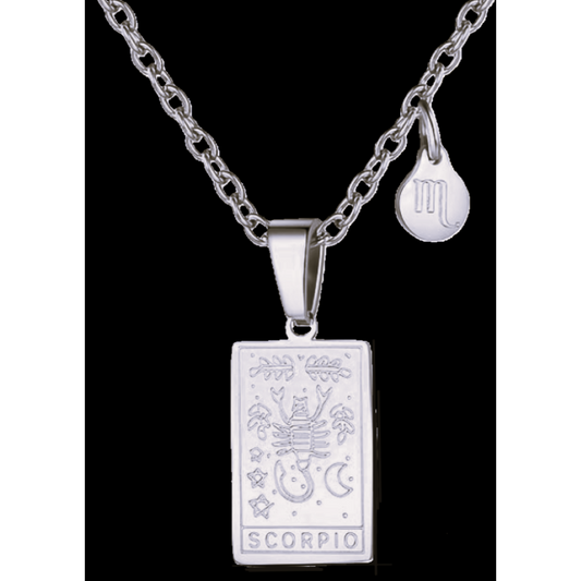 Scorpio Silver Tablet Necklace