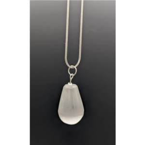 Selenite Drop 18" SS Chain