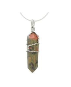 Unakite DT Wire Wrapped Necklace