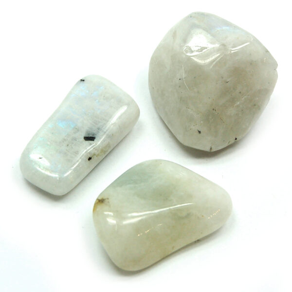 3 pcs Rainbow Moonstones Tumble Stones